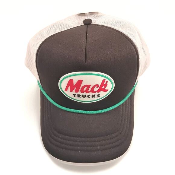 Hat - Mack Trucks 3-D Rubber Patch Logo Retro Rope Foam Mesh Trucker Cap H3Head - Picture 1 of 6